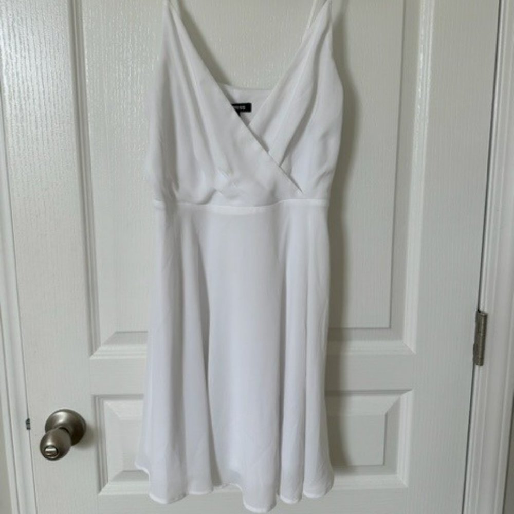 EXPRESS White Dress with Spaghetti Staps
